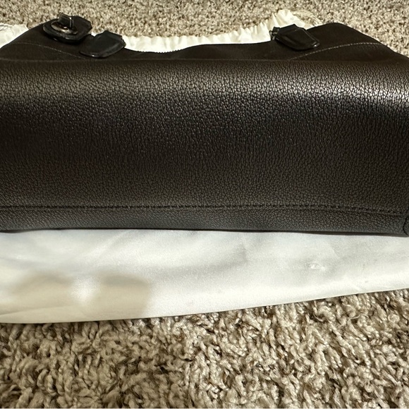 COACH MINI TURNLOCK BOROUGH BAG W/WOVEN CHAIN IN METALLIC LEATHER CROSSBODY - Picture 11 of 13